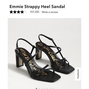 Sam Edelman Emmie Shoes Women's Size 9.5 Black Strappy Block Heel Sandals